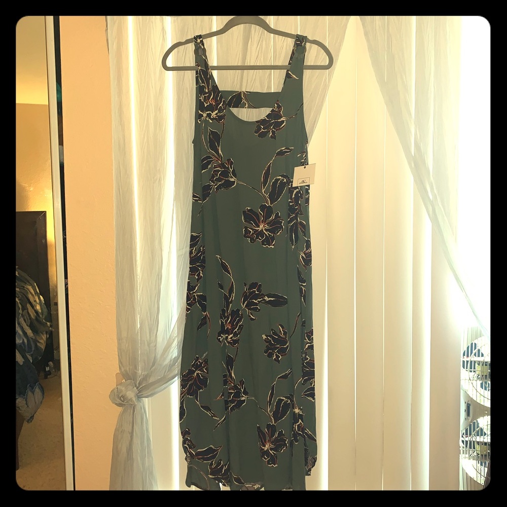 NWT, O’Neill midi dress, Size S, teal with floral